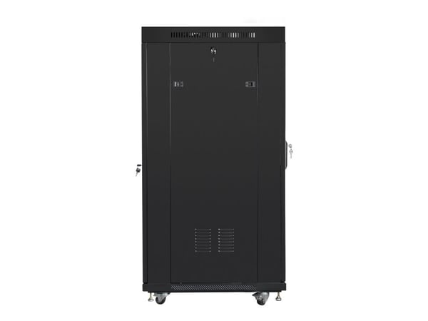Lanberg - Rack skap - med 4 kjølevifter, display - svart, RAL 9004 - 27U - 19"