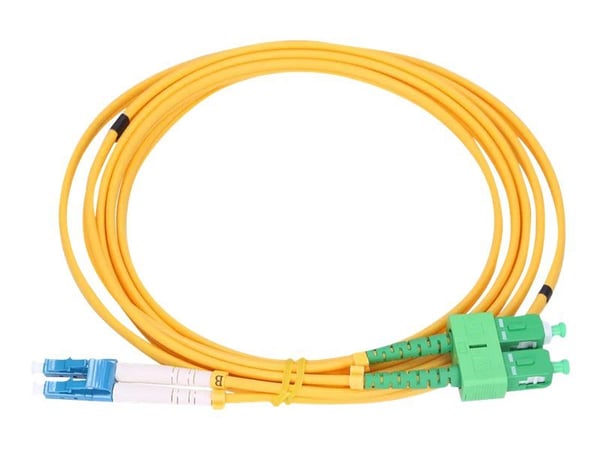 Extralink - Koblingskabel - SC/APC-enkeltmodus (hann) til LC/UPC-enkeltmodus (hann) - 1 m - 3 mm - fiberoptisk - dupleks - G.657.A1