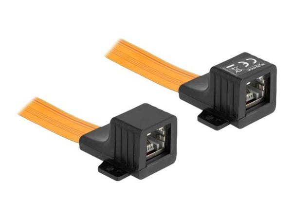 Delock - Nettverkskabel - RJ-45 (hunn) skrubar til RJ-45 (hunn) skrubar - 30 cm - 0.2 mm - STP - flat