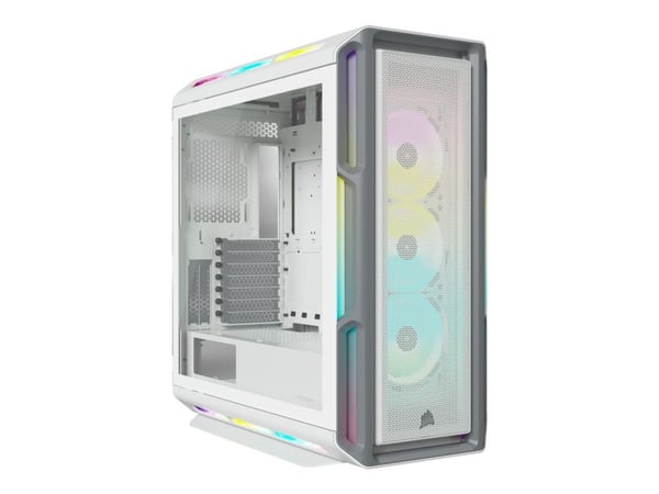 CORSAIR iCUE 5000T RGB - Mid tower - utökad ATX - genomskinlig sidopanel (härdat glas) - ingen strömförsörjning (ATX) - vit - USB/ljud