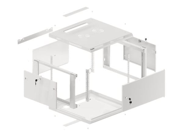 Lanberg WF01-6606-00S - Rack skap - veggmonterbar - grå, RAL 7035 - 6U - 19"