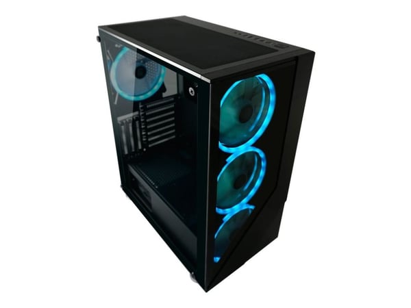 LC Power Gaming 803B Shaded_X - Mid tower - ATX - sidepanel med vindu (herdet glass) - ingen strømforsyning - svart - USB/lyd