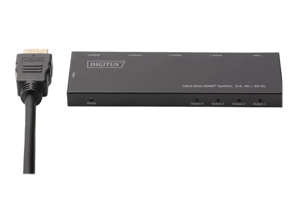 DIGITUS Ultra Slim HDMI Splitter DS-45323 - Video/lyd-splitter - 4 x HDMI - stasjonær