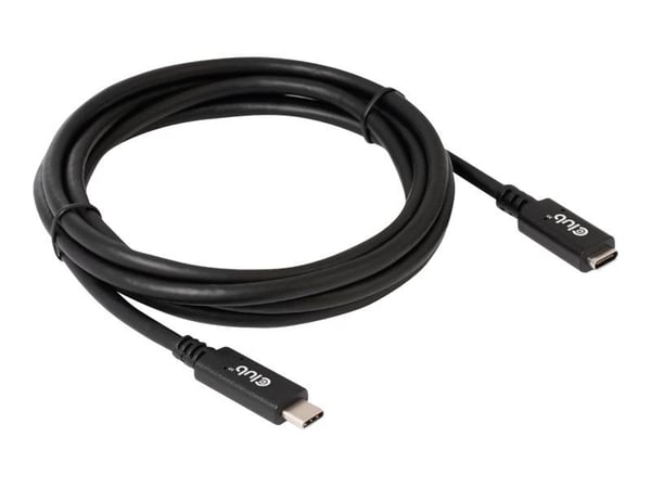 Club 3D CAC-1529 - USB-forlengelseskabel - 24 pin USB-C (hann) til 24 pin USB-C (hunn) - 20 V - 3 A - 2 m - toretnings, 4K 60Hz støtte