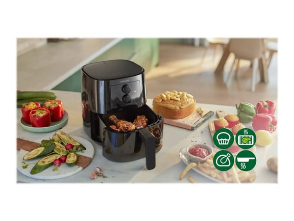 Philips Essential HD9200 - Varmluftsfritös - 4.1 liter - 1.4 kW - svart