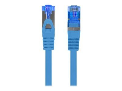 Lanberg - Koblingskabel - RJ-45 (hann) til RJ-45 (hann) - SFTP - CAT 6a - formstøpt, uten hindringer, flertrådet - blå, RAL 5012