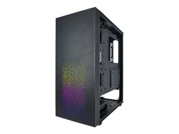 AZZA Celesta 340 - Mid tower - ATX - genomskinlig sidopanel (härdat glas) - ingen strömförsörjning (ATX) - svart - USB/ljud