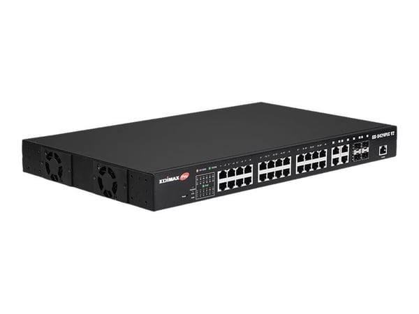 Edimax Pro GS-5424PLC V2 - Switch - smart - 24 x 10/100/1000 (PoE+) + 4 x kombo-SFP - rackmonterbar - PoE+ (400 W)