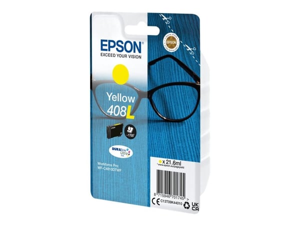 Epson 408L - 21.6 ml - gul - original - blister - blekkpatron - for WorkForce Pro WF-C4810DTWF