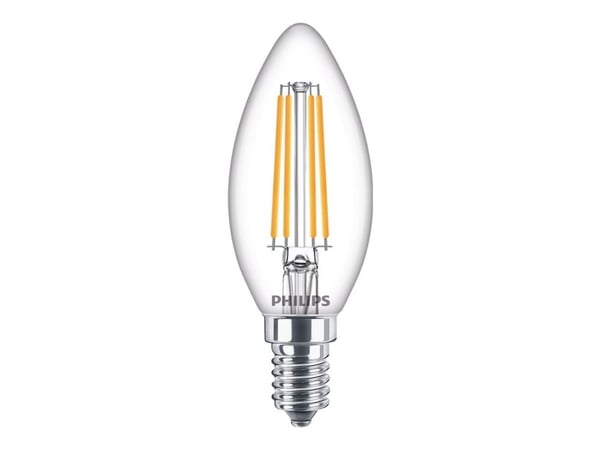 Philips LED - LED-lyspære - form: stearinlys - E14 - 6.5 W (ekvivalent 60 W) - klasse E - varmt hvitt lys - 2700 K - blank