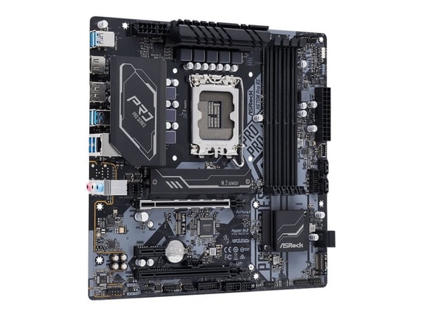 ASRock H670M Pro RS - Emolevy - micro-ATX - LGA1700-asennuspaikka - H670-piirisarja - USB-C Gen1, USB 3.2 Gen 1, USB 3.2 Gen 2 - Gigabit LAN - sisä...
