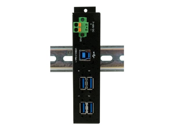 Exsys EX-1185HMVS-2 - Hub - 4 x USB 3.2 Gen 1 - DIN-skinnemonterbar - DC-strøm