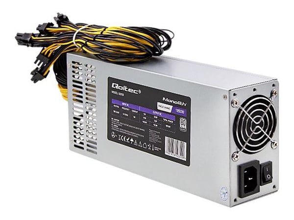 Qoltec Monolith 50350 - Nätaggregat (intern) - 80 PLUS Platinum - AC 180-240 V - 1850 Watt - aktive PFC - grå