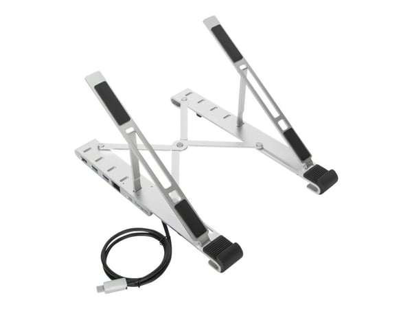 Targus Portable Stand with Integrated Dock - Dockningsstation + ställ för bärbar dator - USB-C 3.2 Gen 1 / Thunderbolt 3 - HDMI - 1GbE