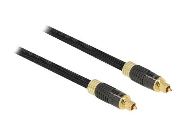 Delock - Digital audiokabel (optisk) - SPDIF - TOSLINK hann til TOSLINK hann - 5 m - fiberoptisk - antrasitt