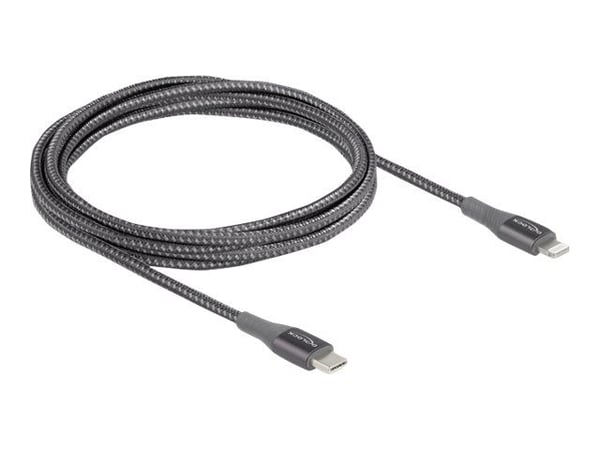 Delock - Lightning-kabel - USB-C hann til Lightning hann - 2 m - grå