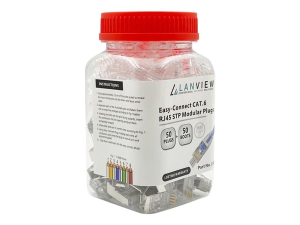 Lanview AWG23-24 stranded/solid, RJ45, Läpinäkyvä, Uros, Suora, Cat6, S/UTP (STP)