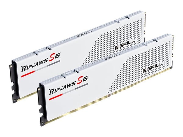 G.Skill Ripjaws S5 - DDR5 - sett - 32 GB: 2 x 16 GB - DIMM 288-pin - 5600 MT/s / PC5-44800 - CL36 - 1.2 V - ikke-bufret - ikke-ECC - matt hvit