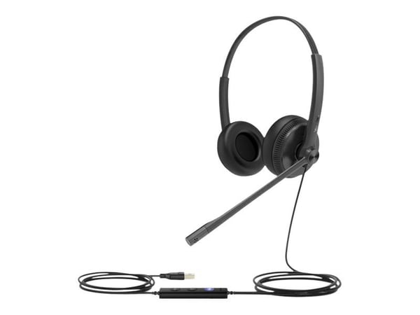Yealink UH34 Lite Dual - Headset - på örat - kabelansluten - USB - svart - UC-certifierad - för Yealink SIP-T43, T46, T48, T53, T54, T57, VP59, T58...