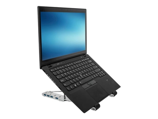 Targus - Notebookstativ - med 4-porters USB-hub - 10" - 15.6" - sølv