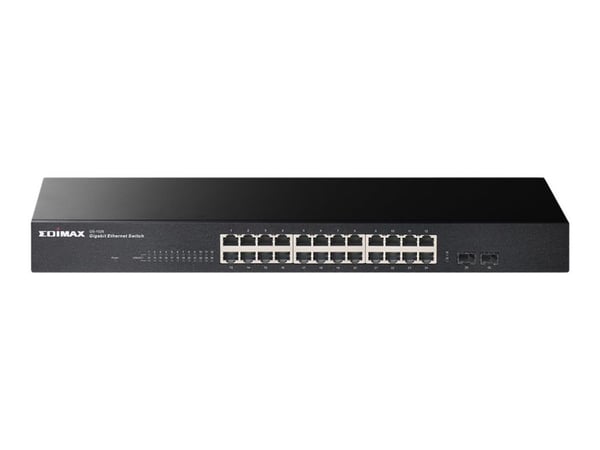 Edimax GS-1026 - V3 - switch - 24 x 10/100/1000 + 2 x SFP - rackmonterbar, stasjonær