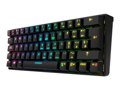 KROM Kluster - Tastatur - bakgrunnsbelyst - trådløs - USB, Bluetooth 5.0 - tastsvitsj: Outemu Red