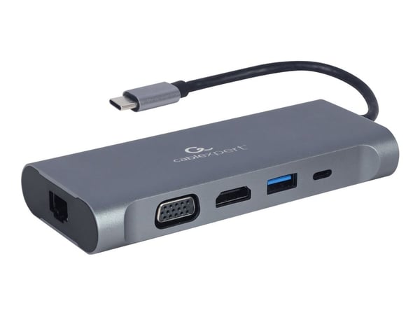 Cablexpert A-CM-COMBO7-01 - Dockningsstation - USB-C 3.1 - HDMI, VGA - 1GbE