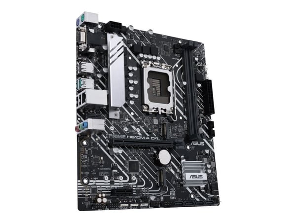 ASUS PRIME H610M-A D4-CSM - Hovedkort - micro ATX - LGA1700-sokkel - H610 Chipset - USB 3.2 Gen 2, USB 3.2 Gen 1 - Gigabit LAN - innbygd grafikk (C...
