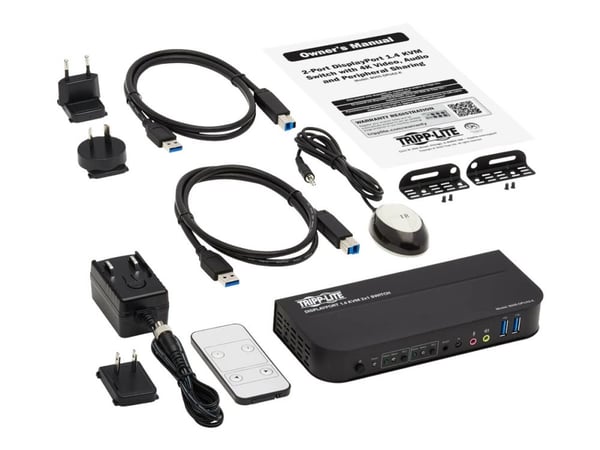 Eaton Tripp Lite series DisplayPort USB KVM Switch 2-Port 4K 60Hz HDR DP 1.4 USB Cables - KVM / lyd / USB-svitsj - 2 x KVM/lyd/USB - 1 lokalbruker ...
