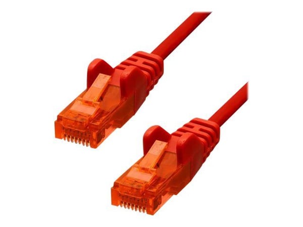 ProXtend - Koblingskabel - RJ-45 (hann) til RJ-45 (hann) - 20 m - 5 mm - UTP - CAT 6 - IEEE 802.3af - med støvel, uten hindringer, flertrådet - rød