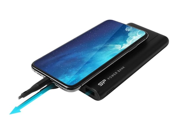 Silicon Power GP15, 10000 mAh, Litium polymeeri (LiPo), Musta