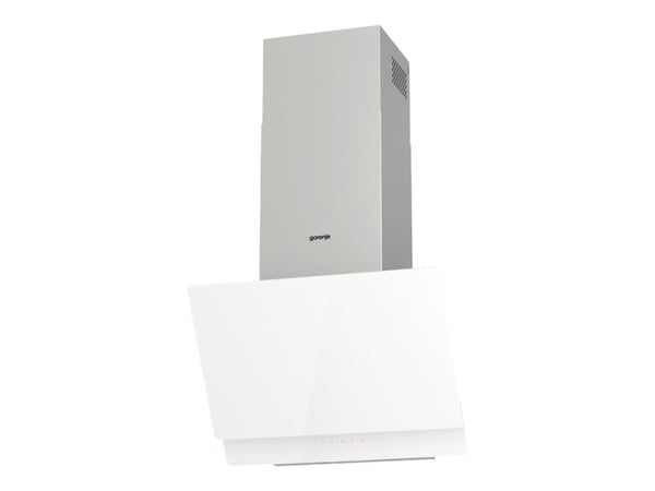 Gorenje Essential WHI649EXGW - Kåpa - vinklad skorsten - bredd: 60 cm - djup: 33.5 cm - utsug och återcirkulering (-) - med inbyggd motor - rostfri...
