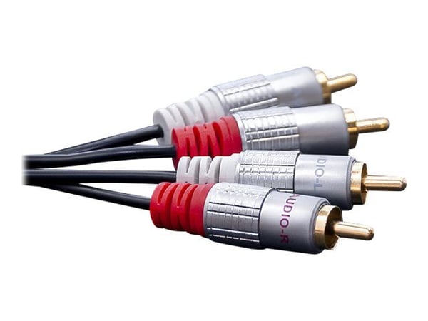 Qoltec - Lydkabel - RCA x 2 hann til RCA x 2 hann - 2 m - svart