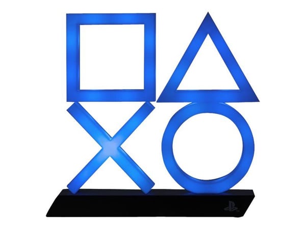 Paladone PlayStation Icons PS5 XL - Dekorasjonslampe - blått lys - kald hvit, svart sokkel