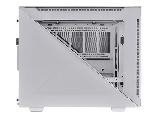 Thermaltake Divider 200 TG Air Snow - Micro case - micro ATX - sidepanel med vindu (herdet glass) - ingen strømforsyning (PS/2) - hvit - USB/lyd