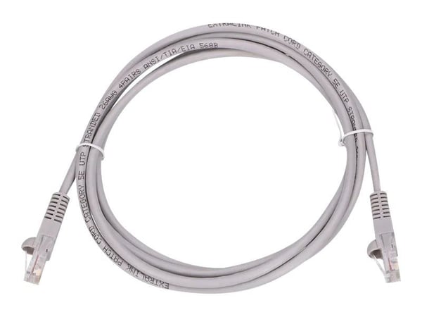 Extralink - Koblingskabel - RJ-45 (hann) til RJ-45 (hann) - 5.3 mm - UTP - CAT 5e - innendørs, formstøpt, uten hindringer - grå
