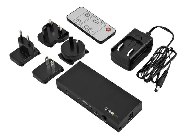 Startech HDMI 2.0 Switch - 4 Port - 4K 60Hz - HDMI Automatic Video Switch Box - Multi Port Hub w/ 1 In 4 Out Functionality (VS421HD20) - Video/audi...