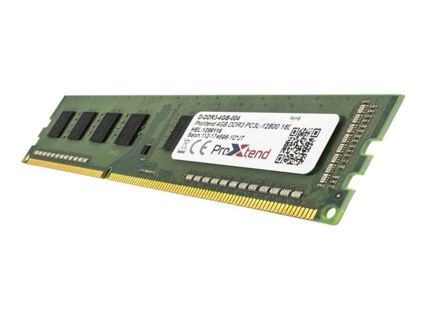 ProXtend - DDR3L - modul - 4 GB - DIMM 240-pin - 1600 MHz / PC3L-12800 - CL11 - 1.35 V - ikke-bufret - ikke-ECC