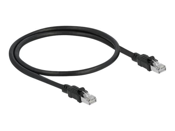 Delock - Patchkabel - RJ-45 (hann) til RJ-45 (hann) - 50 cm - 7,7 mm - brettet uskjermet tvunnet par (F/UTP) - CAT 6a - halogenfri - svart