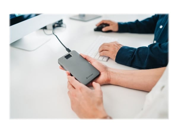 Verbatim Executive Fingerprint Secure - Kiintolevy - krypteret - 1 TB - ekstern (bærbar) - USB 3.2 Gen 1 (USB-C stikforbindelse) - 256-bit AES