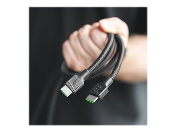 Green Cell StreamPlay - HDMI-kabel med Ethernet - HDMI hann til HDMI hann - 3 m - skjermet - svart - 1080p-støtte, støtte for 4K 60 Hz (3840 x 2160)