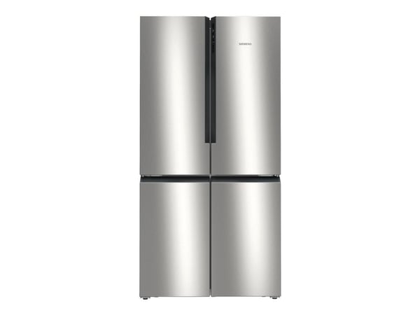 Siemens iQ300 KF96NVPEA - Kjøleskap/fryser - side-ved-side - bredde: 91 cm - dybde: 73.1 cm - høyde: 183 cm - 605 liter - Klasse E - rustfritt stål