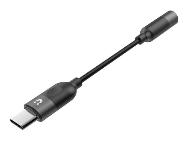 Unitek M1204A - USB-C til hodetelefons-jakkadapter - USB-C hann til minijakk hunn - 11 cm - svart