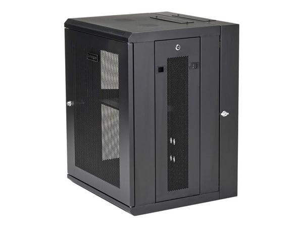 StarTech.com RK1520WALHM, Seinään asennettava laitekehikko, 15U, 90 kg, Tehostunut kaapelinhallinta, 39,6 kg, Musta