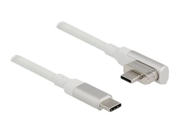 Delock - USB-kabel - USB-C (hann) vinklet, magnetisk til USB-C (hann) - USB 3.2 Gen 2 / Thunderbolt 3 - 1.2 m - USB Power Delivery (5 A, 100 W), st...