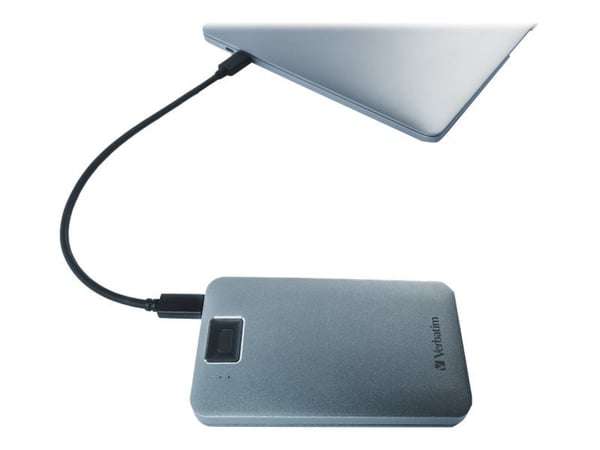 Verbatim Executive Fingerprint Secure - Kiintolevy - krypteret - 2 TB - ekstern (bærbar) - USB 3.2 Gen 1 (USB-C stikforbindelse) - 256-bit AES