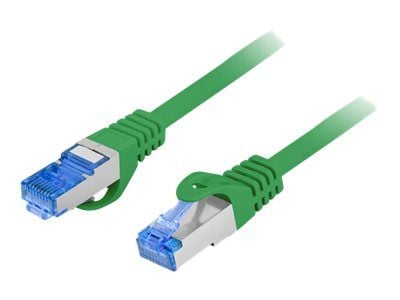 Lanberg - Koblingskabel - RJ-45 (hann) til RJ-45 (hann) - 6 mm - S/FTP - CAT 6a - halogenfri, formstøpt, uten hindringer, flertrådet - grønn, RAL 6024