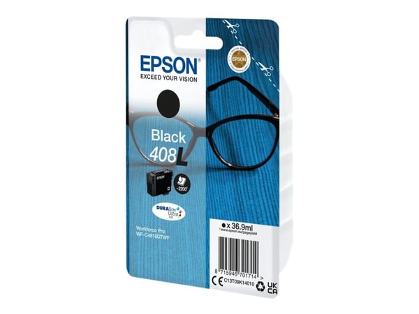Epson 408L - 36.9 ml - Extra hög kapacitet - svart - original - blister - bläckpatron - för WorkForce Pro WF-C4810DTWF