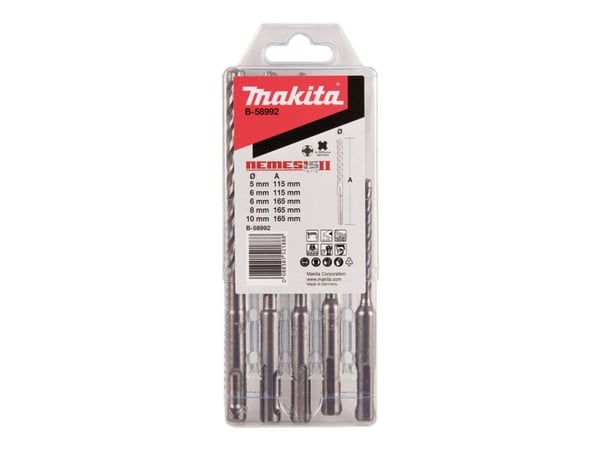 Makita Nemesis II - Boresett - hammerbits - 5 deler - 5 mm, 6 mm, 8 mm, 10 mm - SDS-pluss - lengde: 115 - 165 mm