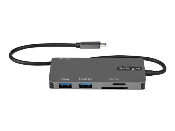 StarTech.com USB C moniporttisovitin, USB-C 4K 30Hz HDMI:hen, 100W Power Delivery Pass-through, SD/MicroSD-korttipaikka, 3-porttinen USB 3.0 -keski...